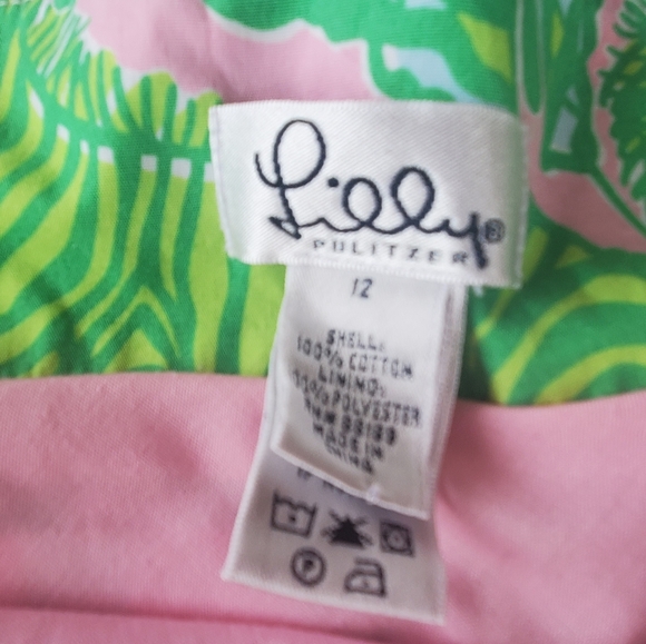 Vintage Lilly Pulitzer Zebra Butterfly Print Green Pink Skirt Size 12 Spring - Picture 8 of 14